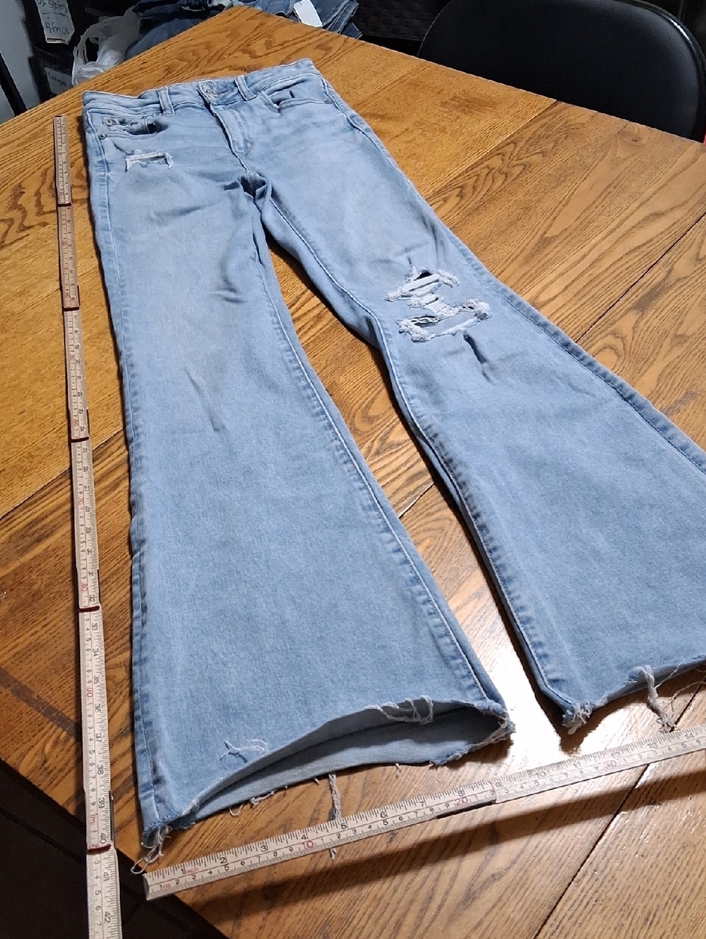 AMERICAN EAGLE Jeans Womens 0 SUPER HIGH RISE Flare Used Pants Bootcut STRETCH